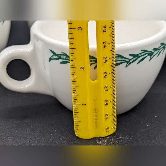 6 Buffalo China Restaurant Ware Coffee Mug Cup Green Wreath Excellent condition - Picture 4 of 6